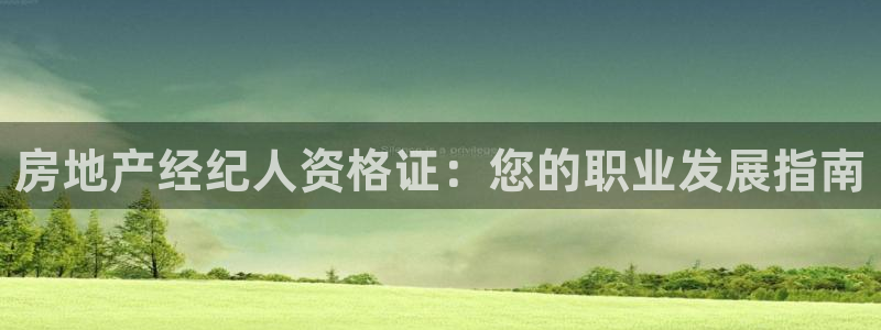 新宝5平台登录下载软件：房地产经纪人资格证：您的职业发展指南