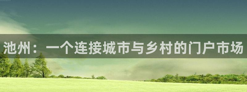 新宝5什么时候上市：池州：一个连接城市与乡村的门户市场