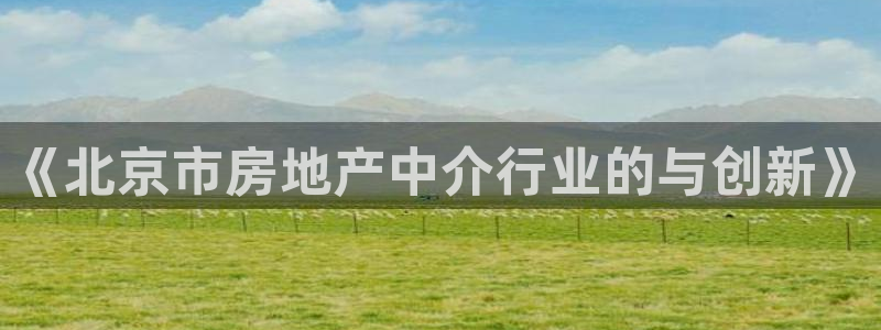 新宝5线路登录：《北京市房地产中介行业的与创新》