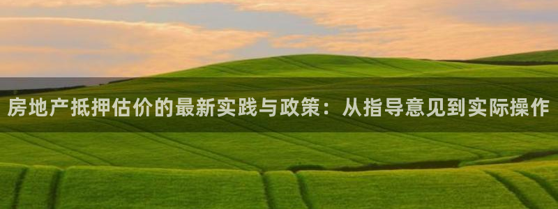 新宝5苹果手机下载：房地产抵押估价的最新实践与政策：从指导意